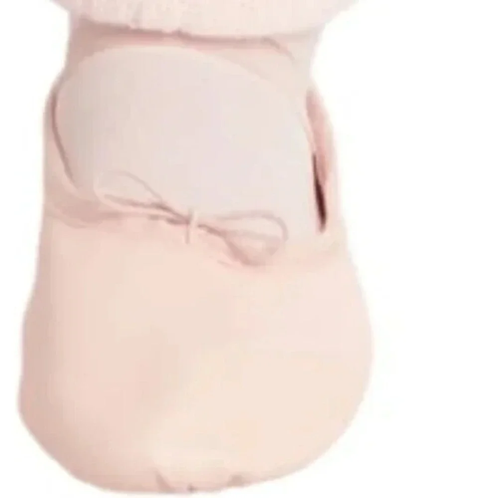 Justice Girls Ballet Shoes Sz 9M Pink Dance Class Leather Sole Strap Adjustable